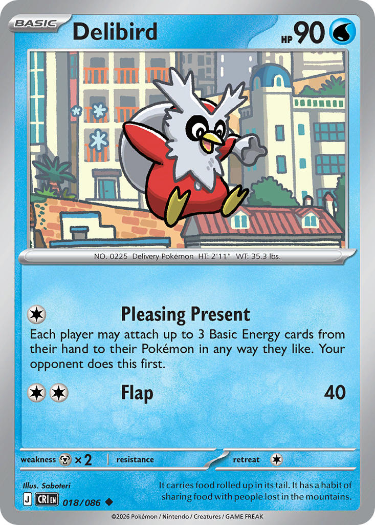 018 [CRI] Delibird (Reverse Holo) - Uncommon