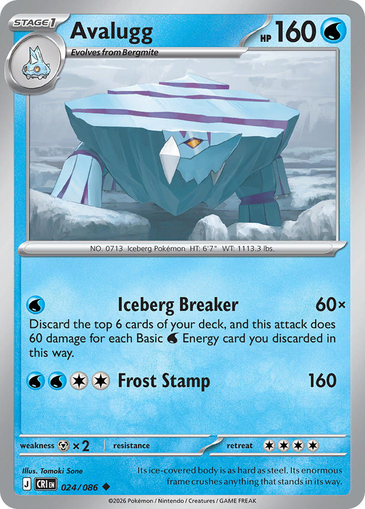 024 [CRI] Avalugg (Reverse Holo) - Uncommon