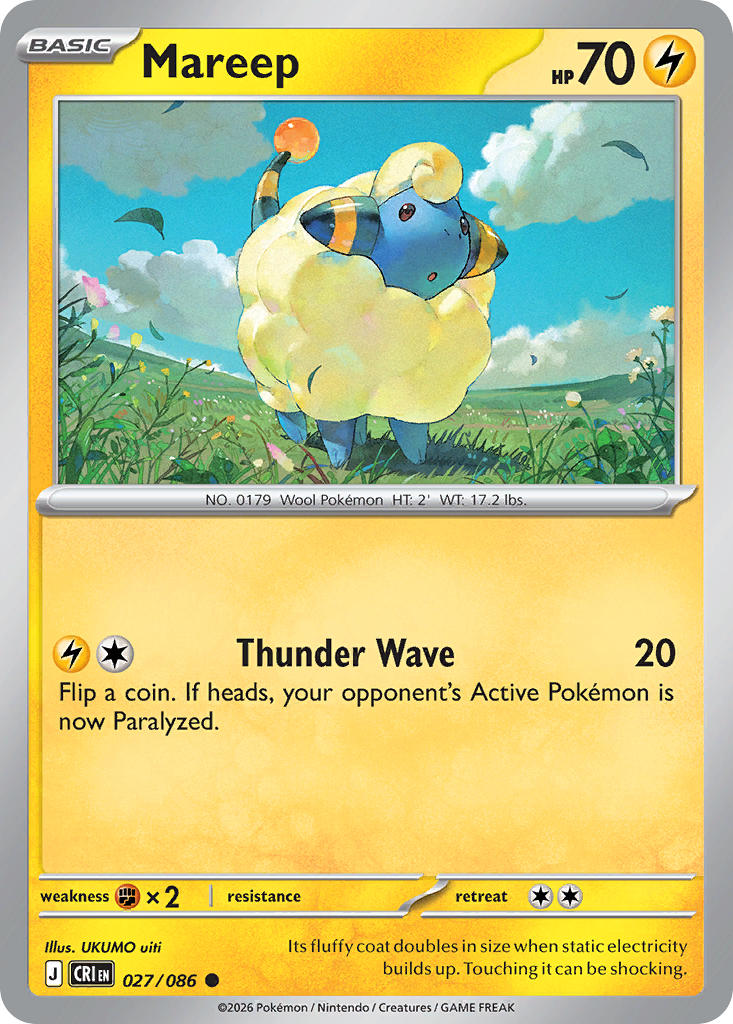 027 [CRI] Mareep (Reverse Holo) - Common