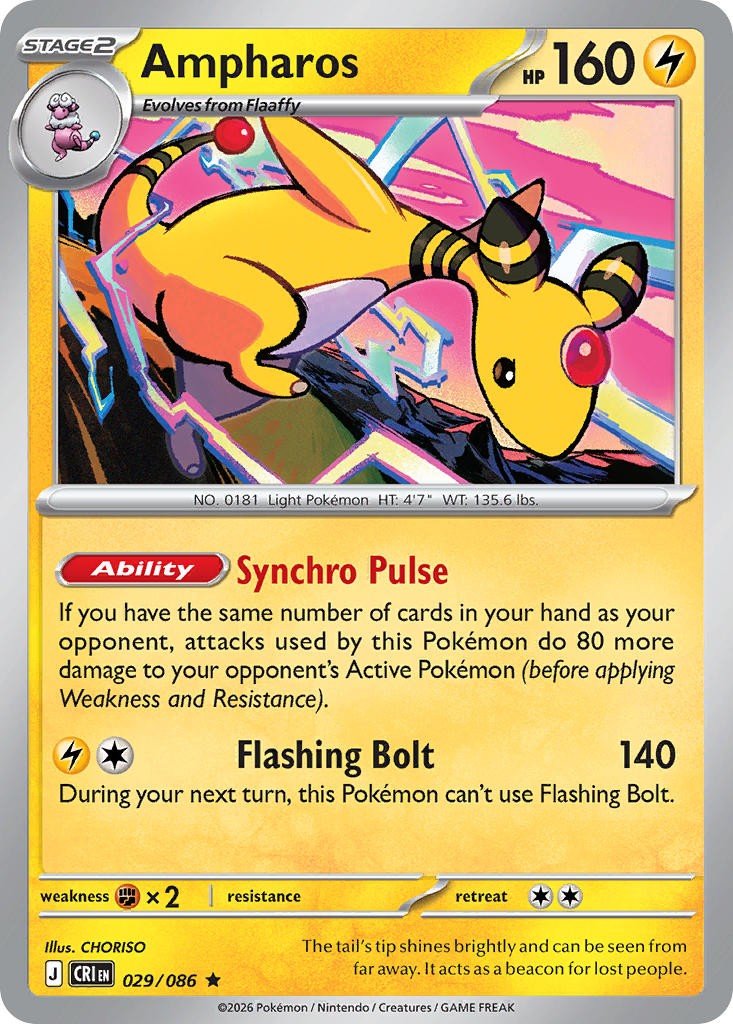 029 [CRI] Ampharos (Reverse Holo) - Rare