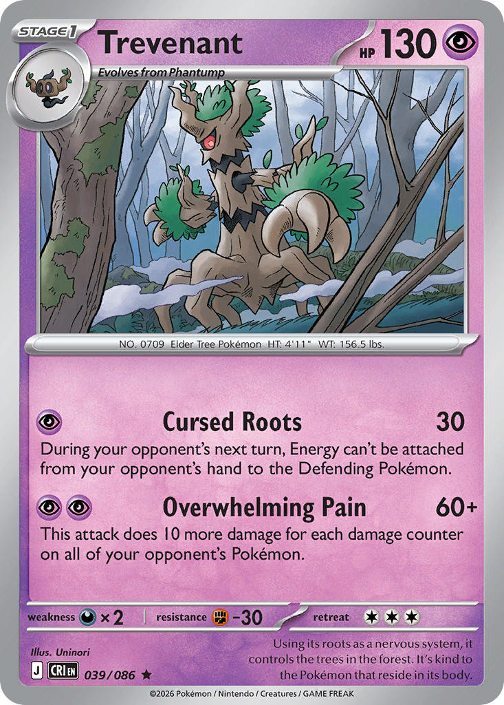 039 [CRI] Trevenant (Reverse Holo) - Rare