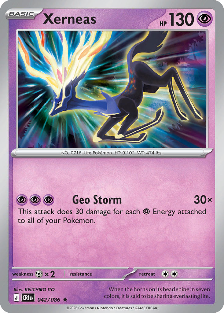 042 [CRI] Xerneas (Reverse Holo) - Rare