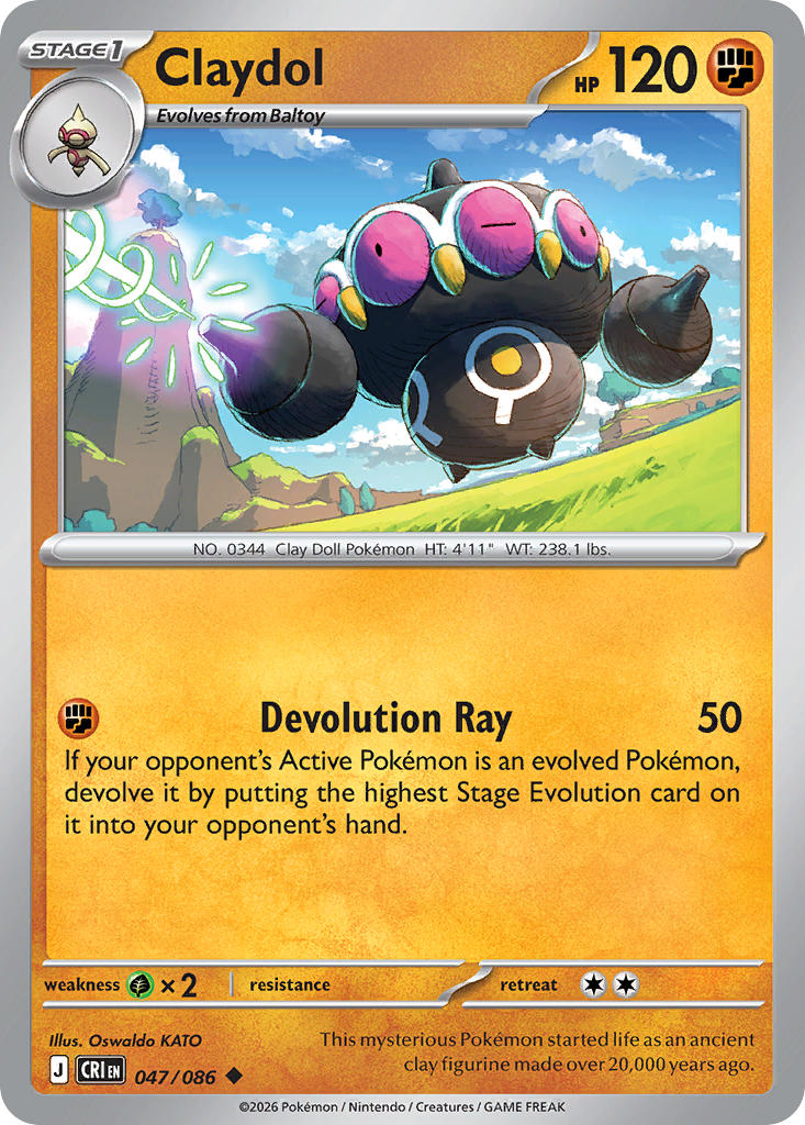 047 [CRI] Claydol (Reverse Holo) - Uncommon