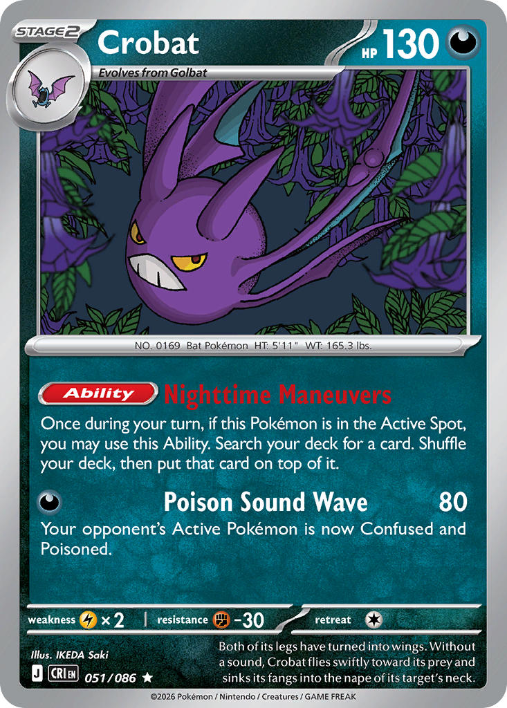051 [CRI] Crobat (Reverse Holo) - Rare
