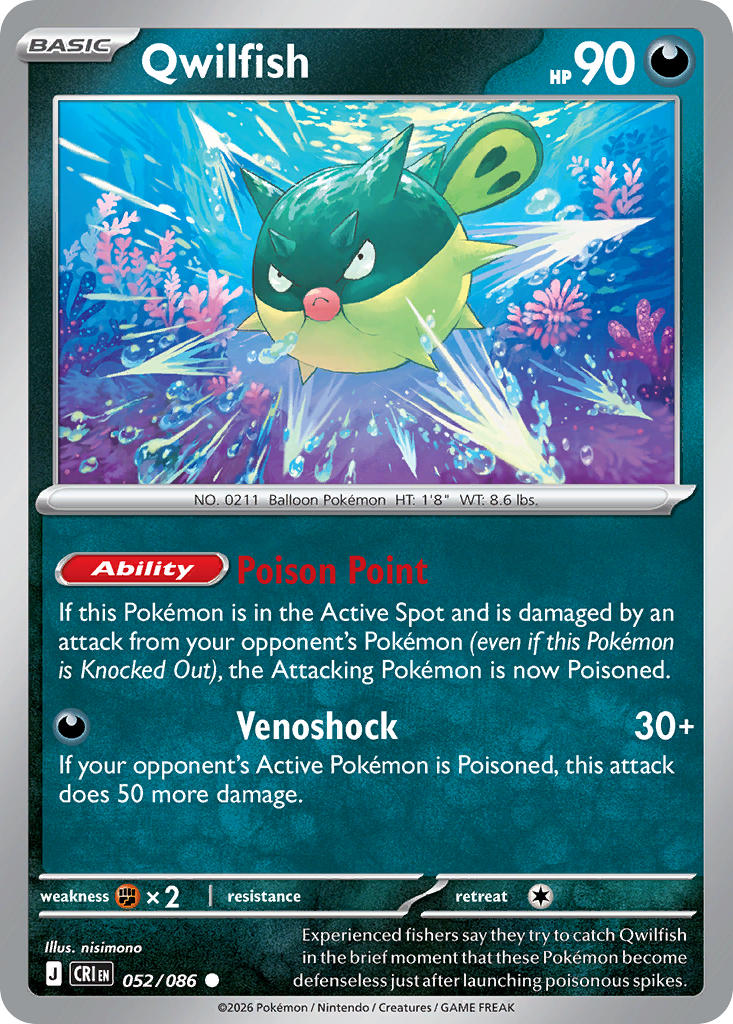 052 [CRI] Qwilfish (Reverse Holo) - Common