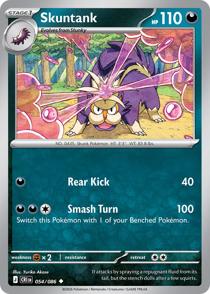054 [CRI] Skuntank (Reverse Holo) - Uncommon