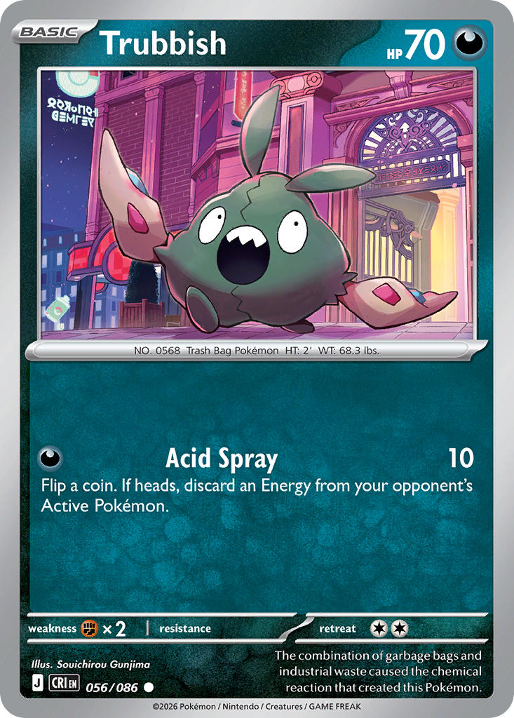 056 [CRI] Trubbish (Reverse Holo) - Common
