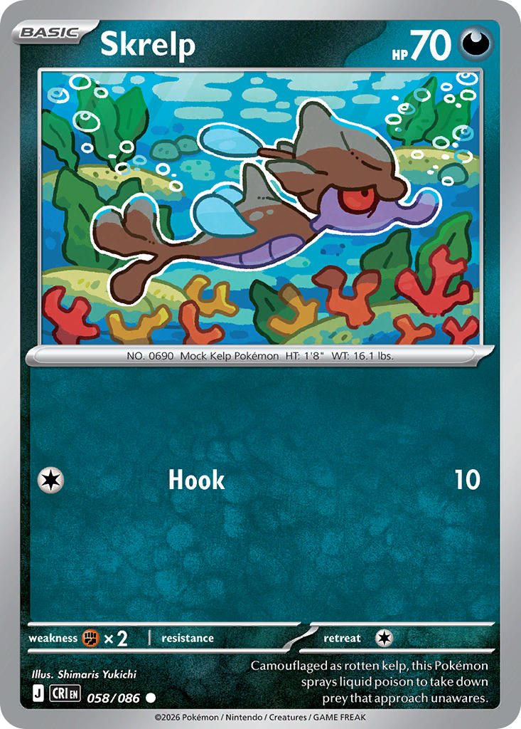 058 [CRI] Skrelp (Reverse Holo) - Common