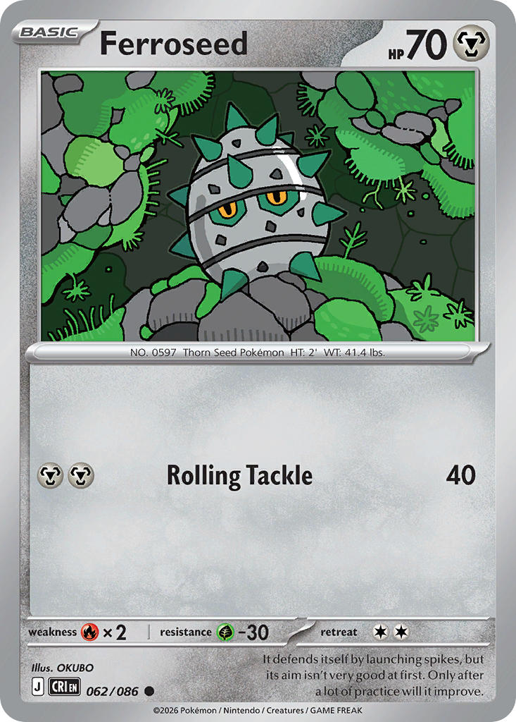 062 [CRI] Ferroseed (Reverse Holo) - Common