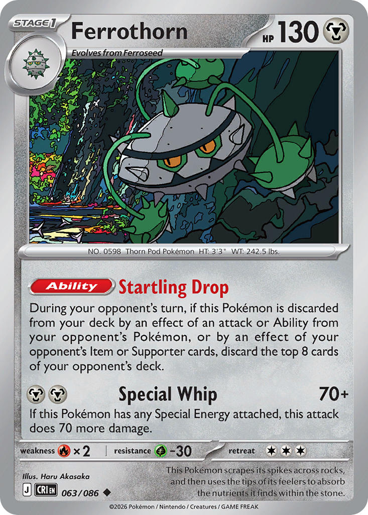 063 [CRI] Ferrothorn (Reverse Holo) - Uncommon