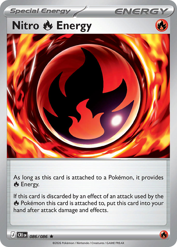 086 [CRI] Nitro Fire Energy (Reverse Holo) - Rare