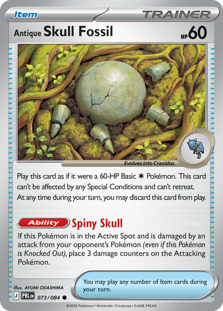 073 [PBL] Antique Skull Fossil - Common