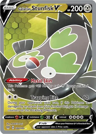 Galarian Stunfisk V (Full Art) [DAb] - 184/189 - Ultra Rare/Holofoil