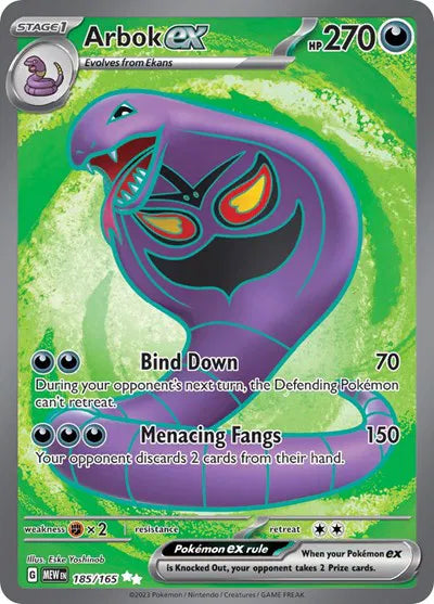 Arbok ex [MEW] - 185/165 - Ultra Rare/Holofoil