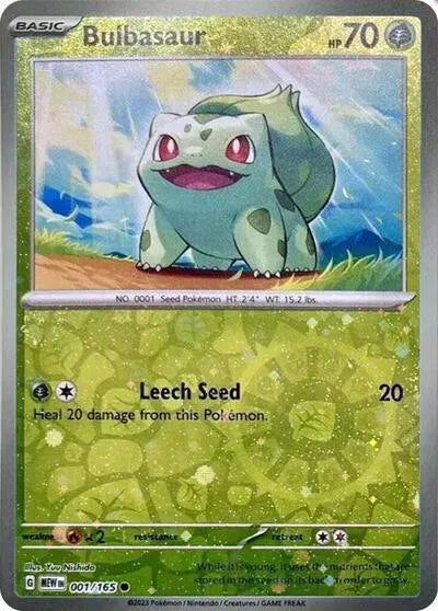 Bulbasaur - 001/165 (Reverse Cosmos Holo) (Costco Exclusive) [MEW] - 001/165 - Common/Holofoil