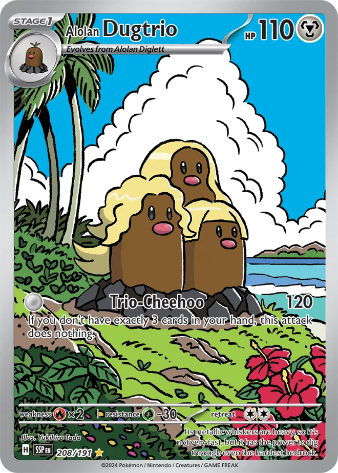 Alolan Dugtrio [SSP] - 208/191 - Illustration Rare/Holofoil
