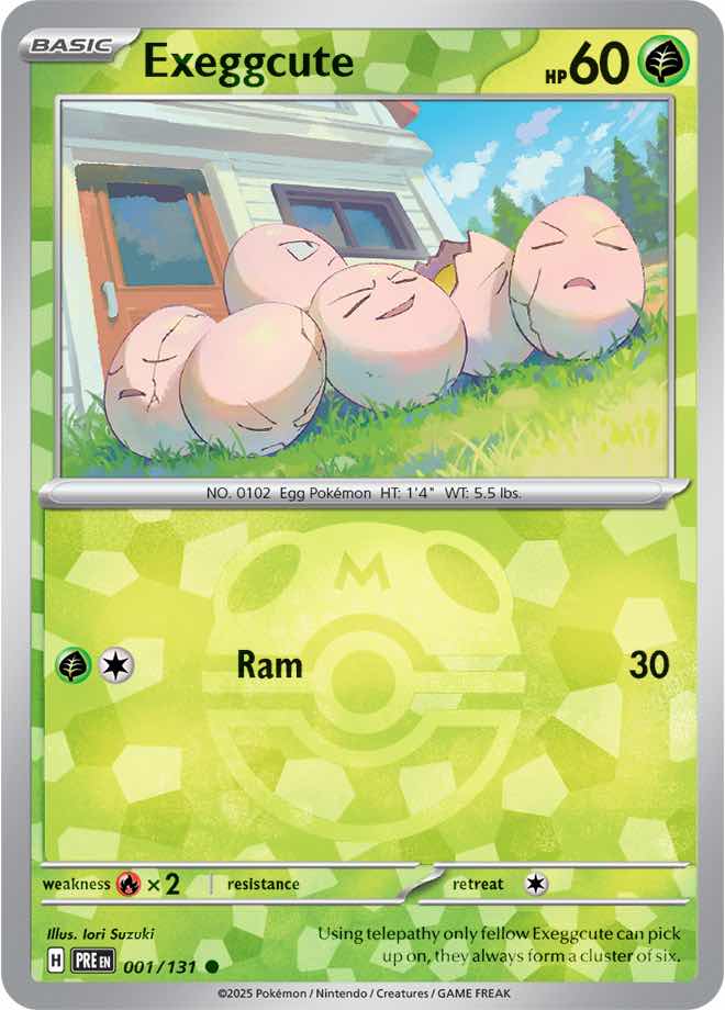 Exeggcute (Master Ball Pattern) [PRE] - 001/131 - Common/Holofoil