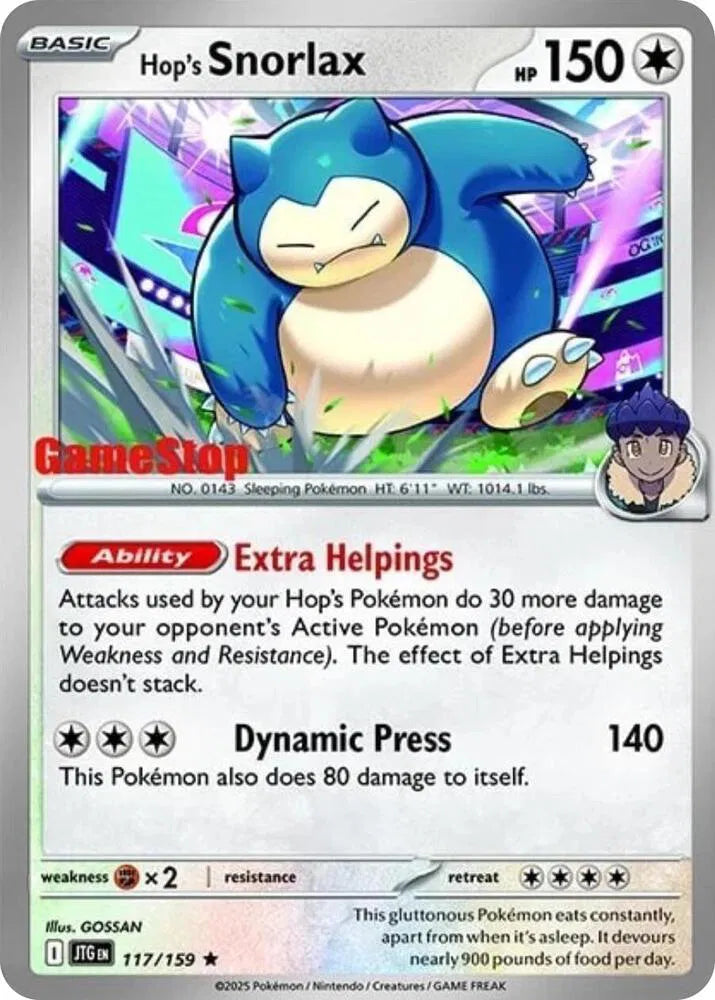 Hop's Snorlax (GameStop) (Cosmos Holo) [SVP] - 117/159 - Promo/Holofoil